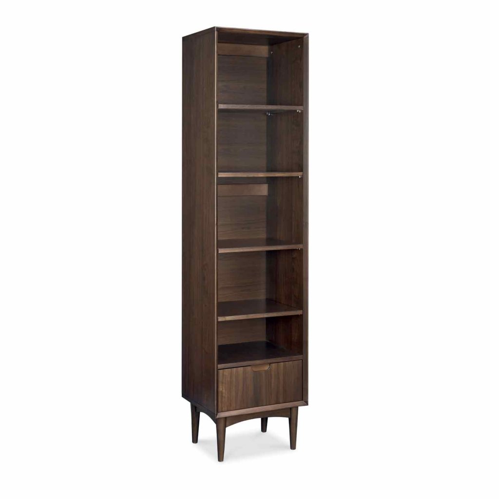 carnaby walnut narrow bookcase £ 435 £ 375 this narrow bookcase is