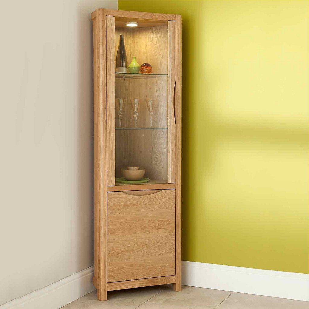 Short corner display cabinet